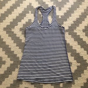 Lululemon Cool Racerback Blue and White Stripe